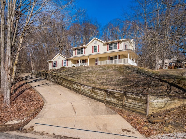 view of front of house with covered porch