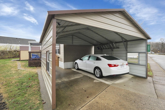 view of vehicle parking with a carport