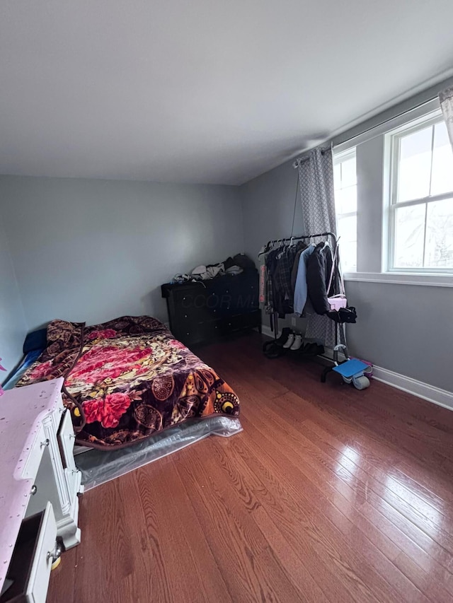 bedroom featuring wood-type flooring