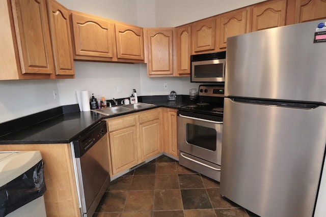 kitchen with appliances with stainless steel finishes and sink