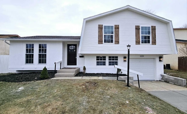 tri-level home with a garage