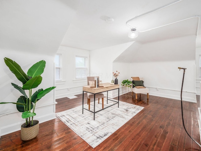 office with hardwood / wood-style floors