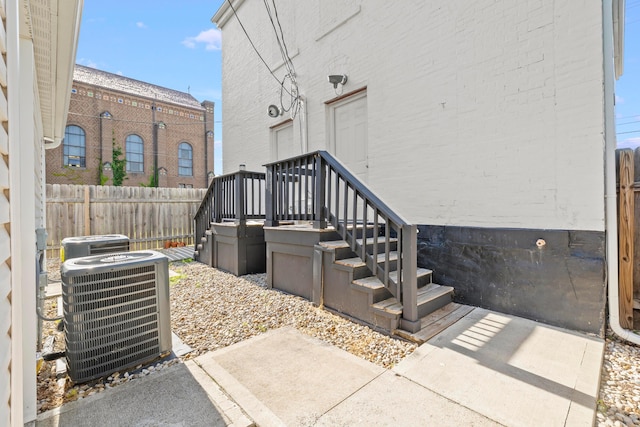 view of patio featuring central AC