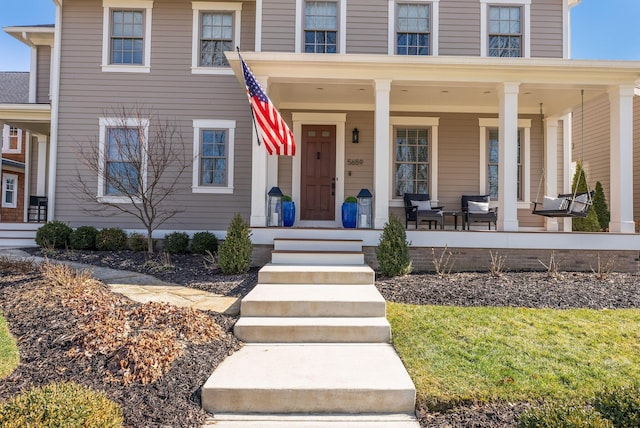 view of front of property with a porch