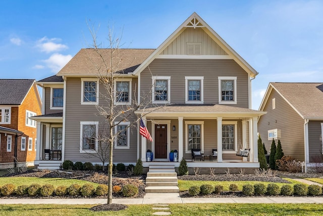 view of front of property featuring a porch