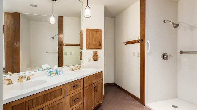 bathroom featuring vanity and tile patterned floors