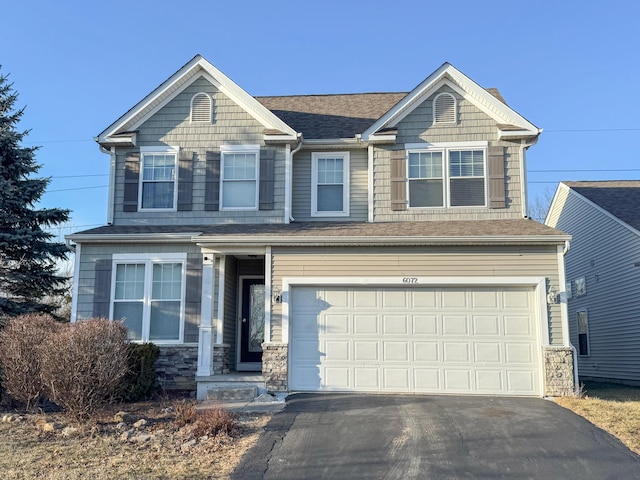 view of front of house with a garage