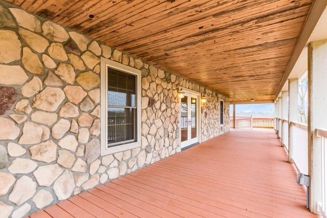 deck with french doors