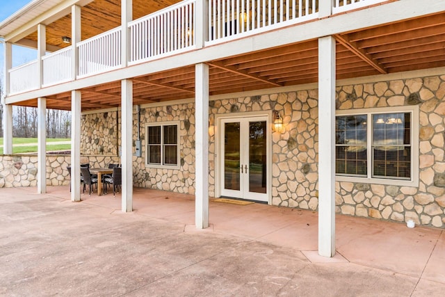 view of patio featuring french doors