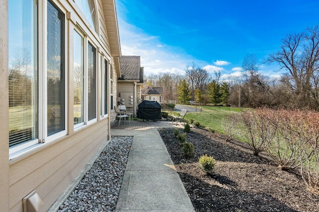 view of yard with a patio area