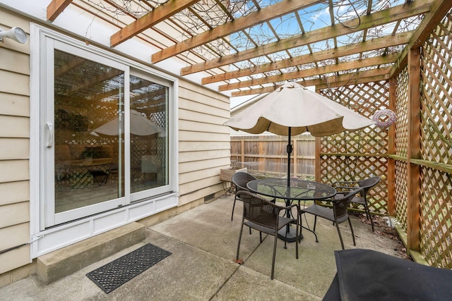 view of patio / terrace with a pergola