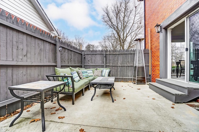 view of patio / terrace featuring an outdoor hangout area