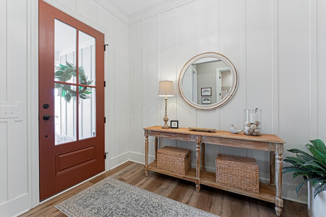 foyer entrance featuring hardwood / wood-style floors