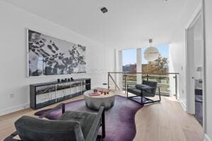 living room featuring hardwood / wood-style floors