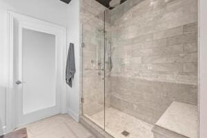 bathroom with walk in shower