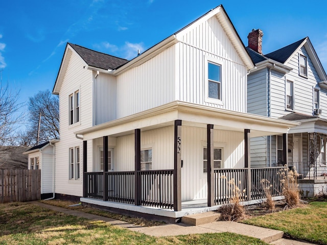 view of front of home with covered porch