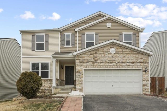 view of front of house with a garage