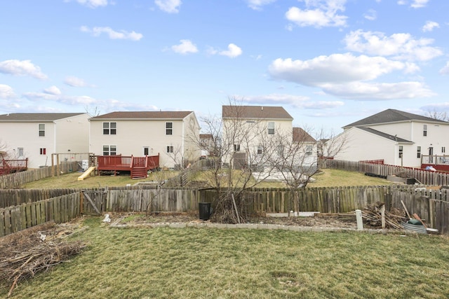 view of yard featuring a deck