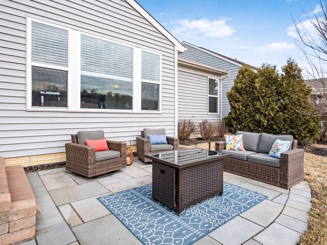 view of patio featuring outdoor lounge area