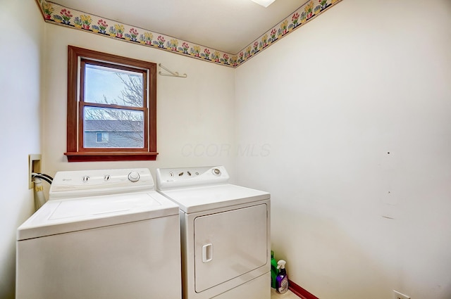 laundry area featuring laundry area and separate washer and dryer