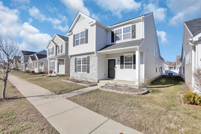 view of front of house with a front yard