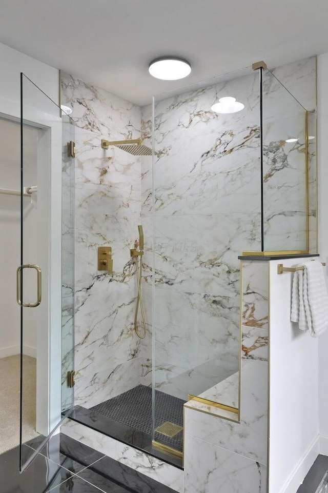 bathroom featuring walk in shower