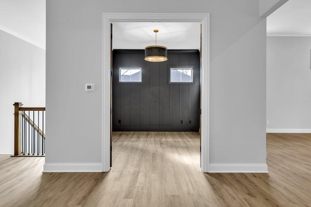 entrance foyer with light hardwood / wood-style flooring