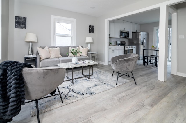 living room featuring light hardwood / wood-style floors