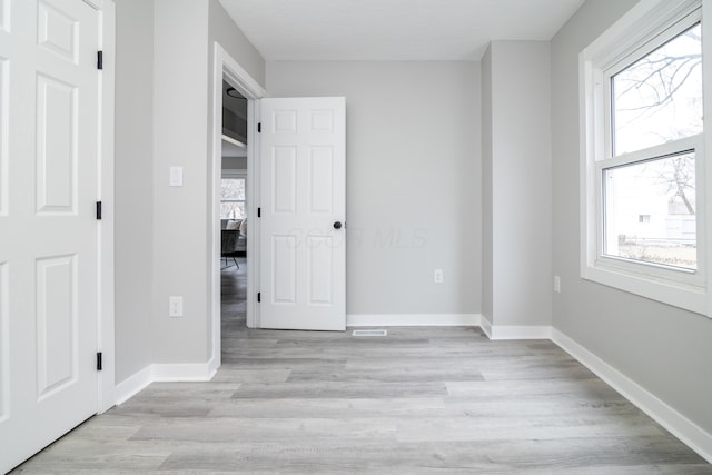 unfurnished bedroom featuring light hardwood / wood-style floors