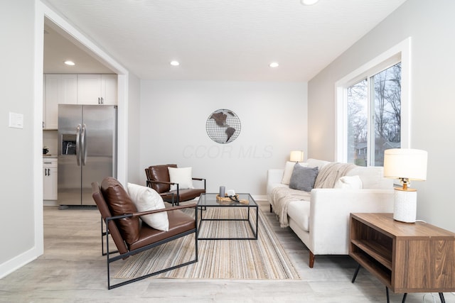 living room featuring light hardwood / wood-style flooring