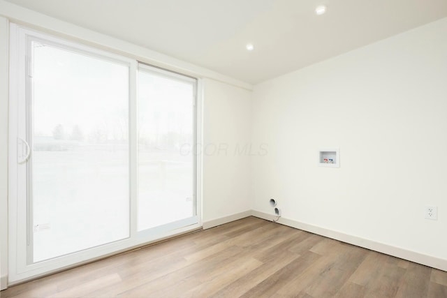 empty room featuring light hardwood / wood-style floors