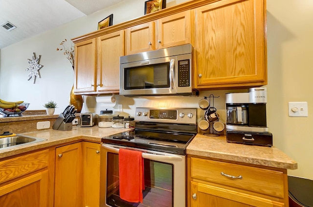 kitchen with stainless steel appliances