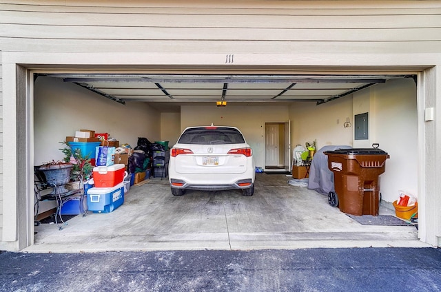 garage featuring electric panel