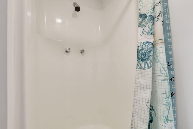 bathroom featuring a shower with curtain