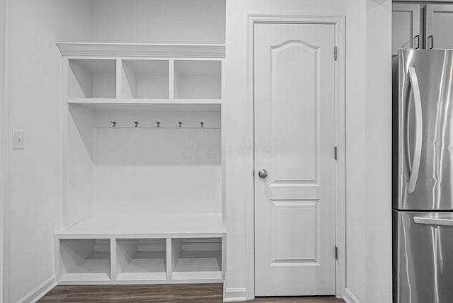 mudroom featuring dark hardwood / wood-style floors