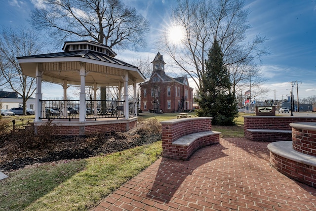 view of patio / terrace with a gazebo