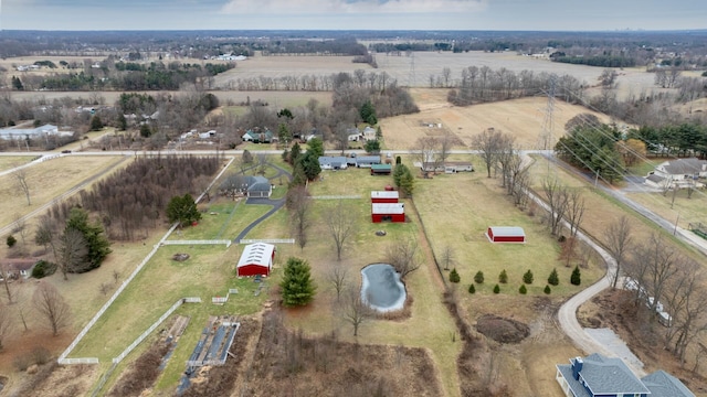 bird's eye view featuring a rural view