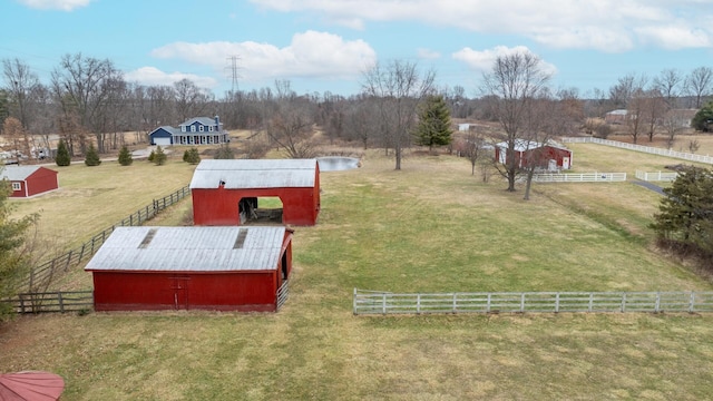 aerial view with a rural view