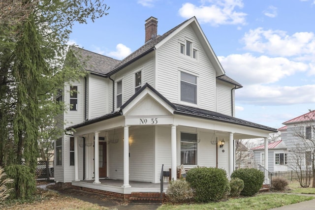 view of front of property with a porch