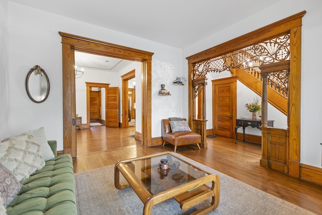 living room featuring hardwood / wood-style flooring