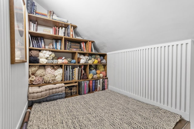 interior space with vaulted ceiling