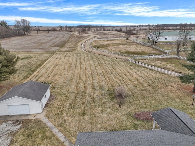 drone / aerial view with a rural view