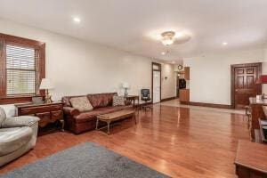 living room featuring light hardwood / wood-style flooring