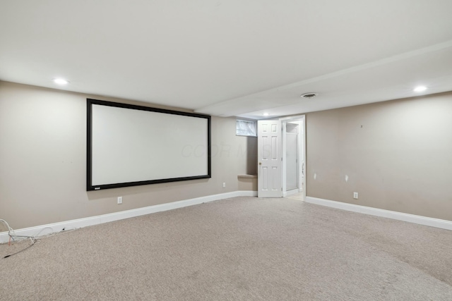 cinema room with carpet