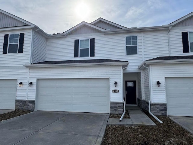 view of property featuring a garage