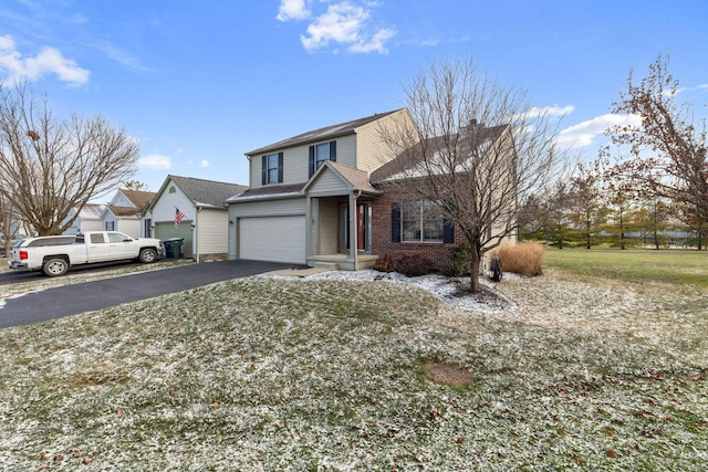 front of property with a garage