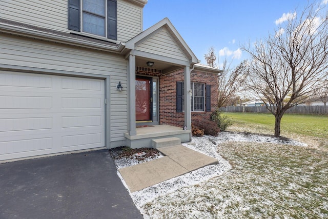 property entrance featuring a garage