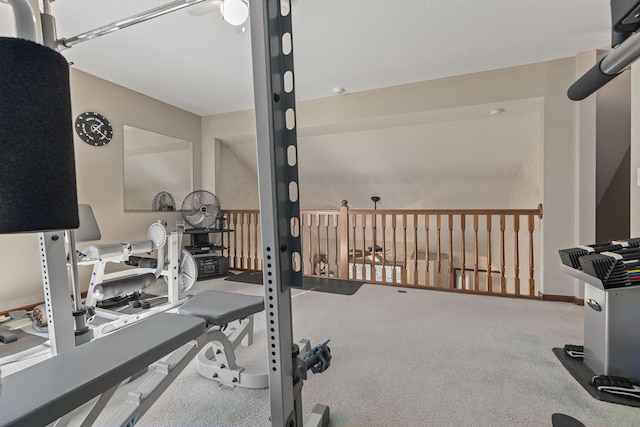 exercise room featuring carpet floors