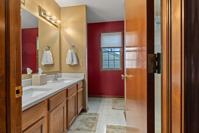 bathroom featuring vanity and tile patterned floors