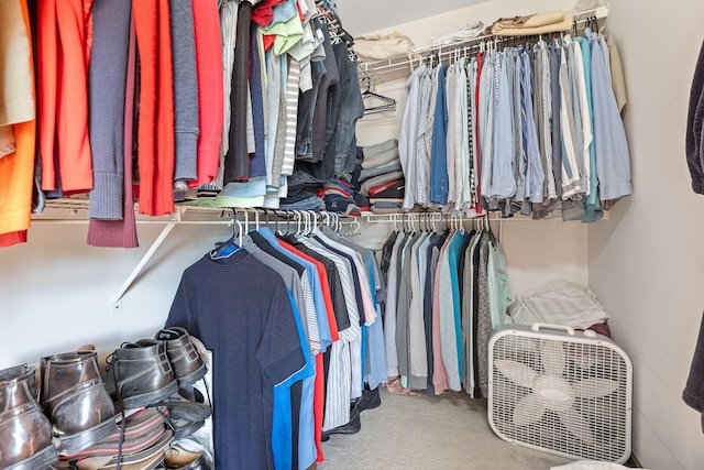 spacious closet with carpet flooring